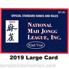 National Mah Jongg League 2019 Large Size Card Mah Jongg Card B07BJNZ2P6